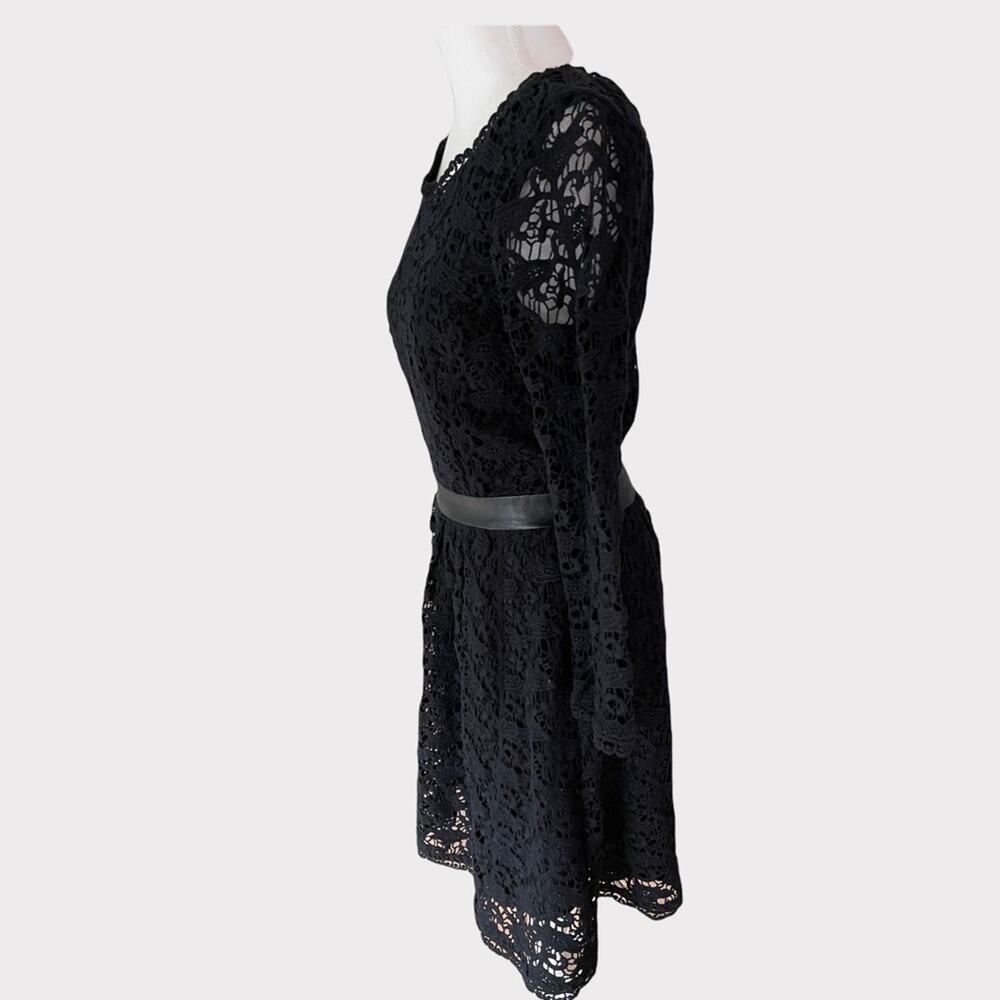 Joie Black Cotton Lace  Fit & Flare Dress S - Picture 7 of 10